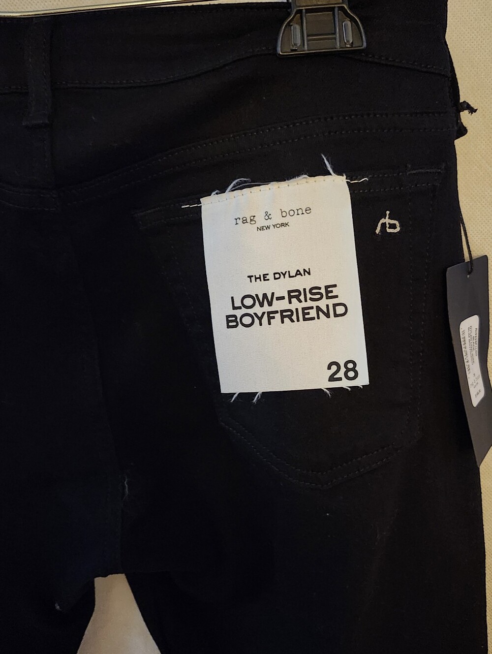 Rag & Bone Dylan Low Rise Boyfriend Jeans In Black Sz 28 - Picture 7 of 10